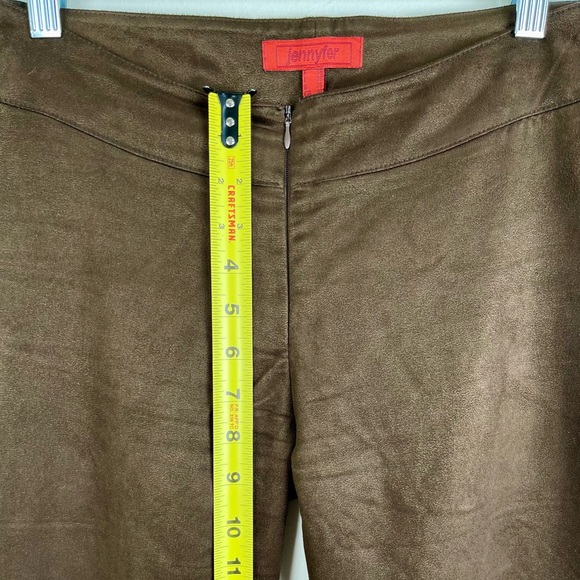 Vintage French Brown Suede Pants, FR 38, Small, US 6, Boot Cut, Jennyfer - Picture 6 of 9